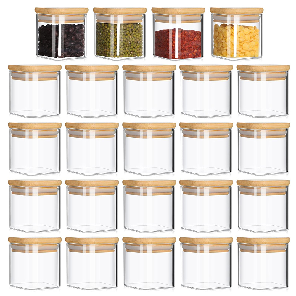 Food Storage Glass Container Set - Zestaw szklanych słoików o pojemności 4