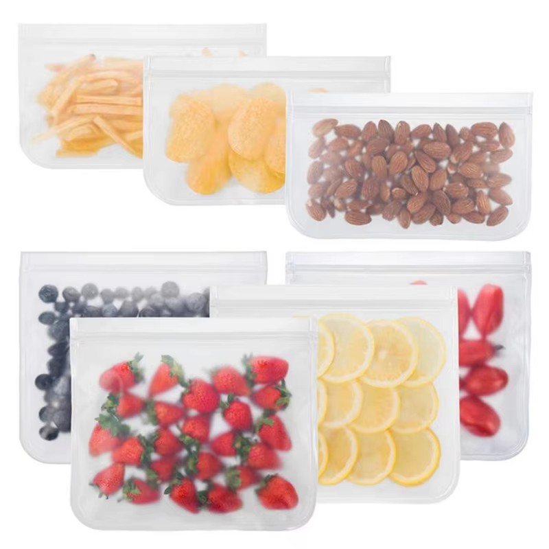 Food Storage Zip Bags - 1/2/3/4 szt. Silikonowe pojemniki na żywność,