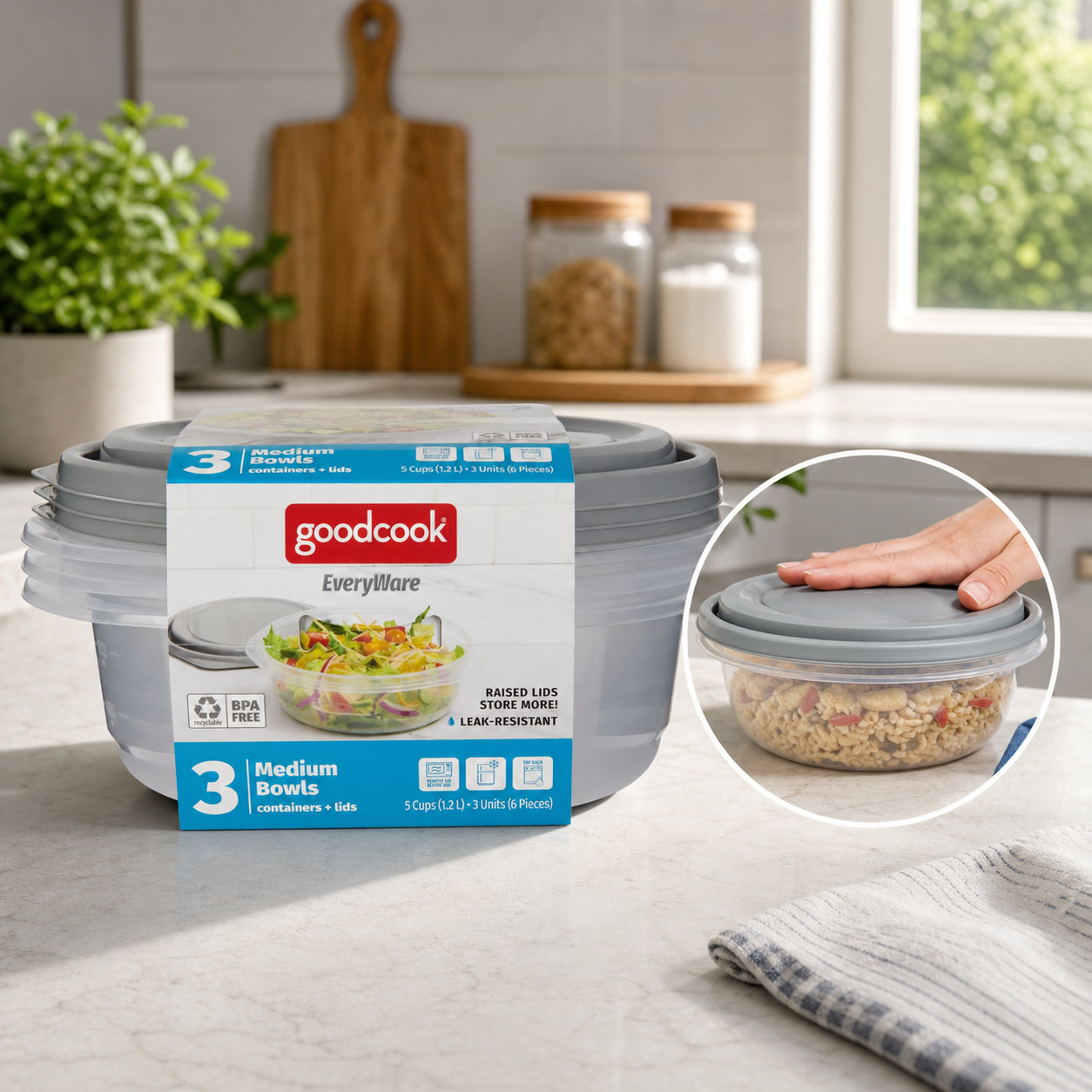 Food Storage Meal Prep - 6 sztuk okrągłych pojemników na żywność