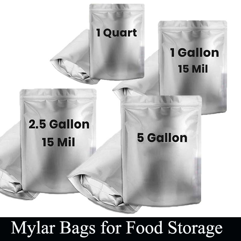 Food Storage Long Term - Srebrne aluminiowe worki mylarowe o pojemności