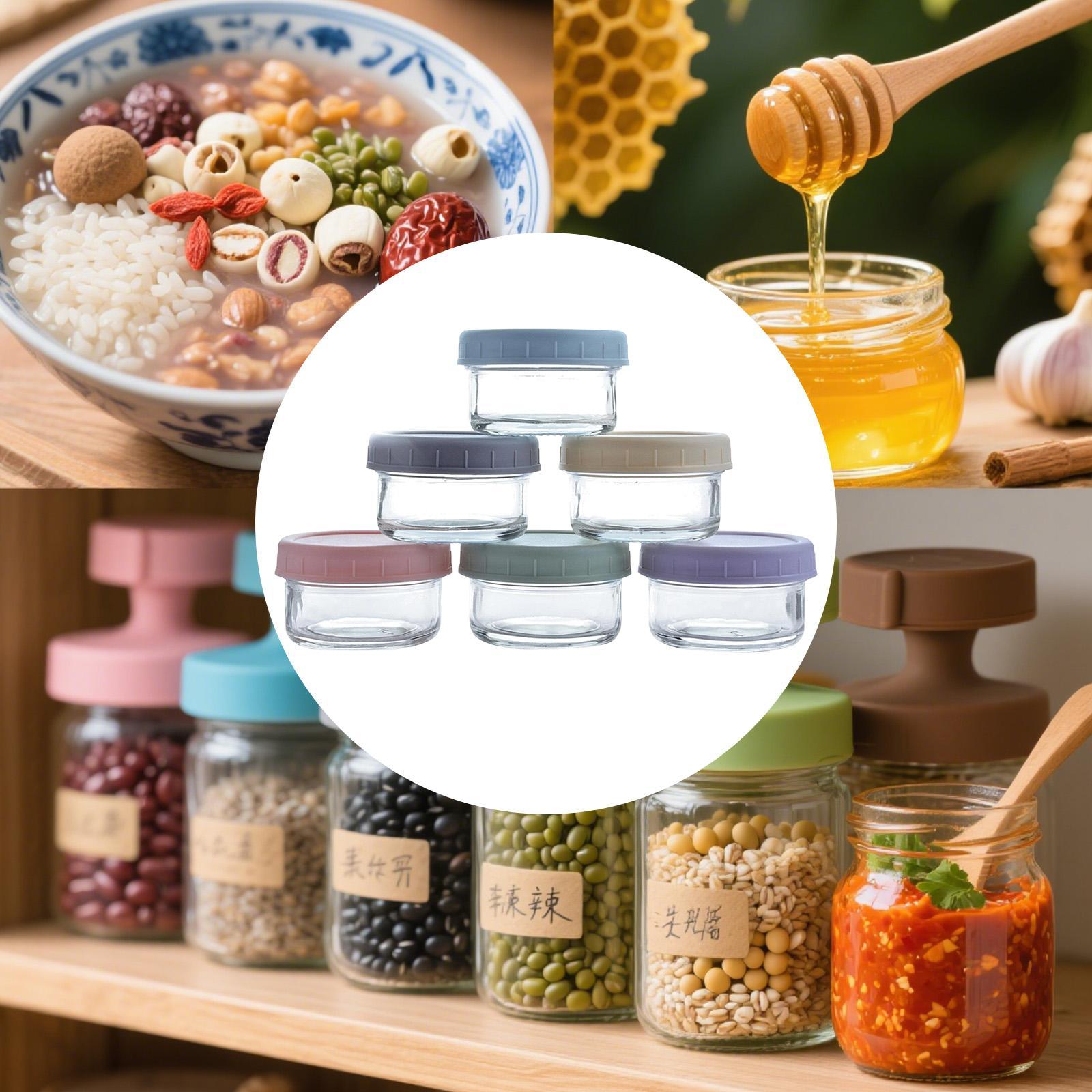 Food Storage Glass Container Set - Mini szklane słoiki z szczelnymi pokrywkami,