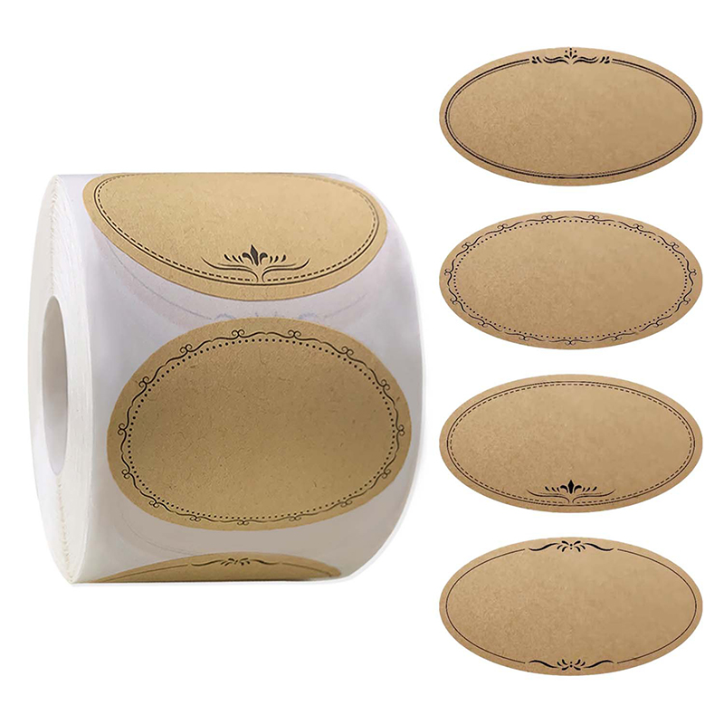 Food Storage Labels - 250 Naklejek/Rolka 6,35*3,55cm Papier Kraft Domowa