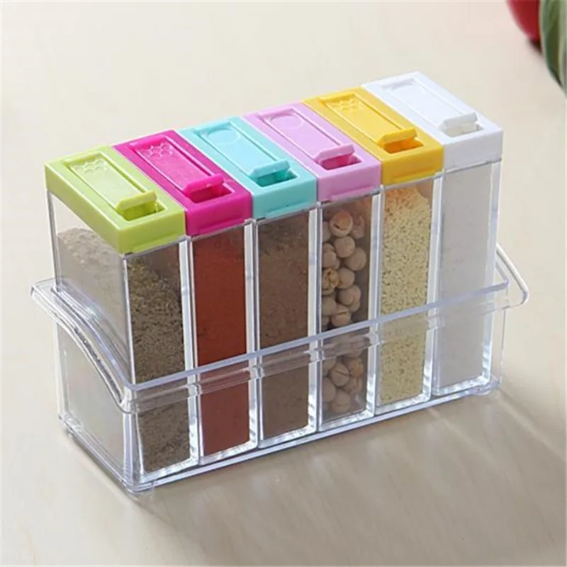 Food Storage For Room - Przezroczyste pudełko na przyprawy z sześcioma
