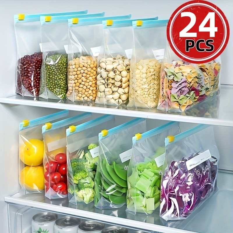 Food Storage Ziploc Bags - 24 sztuki wielokrotnego użytku torebek z