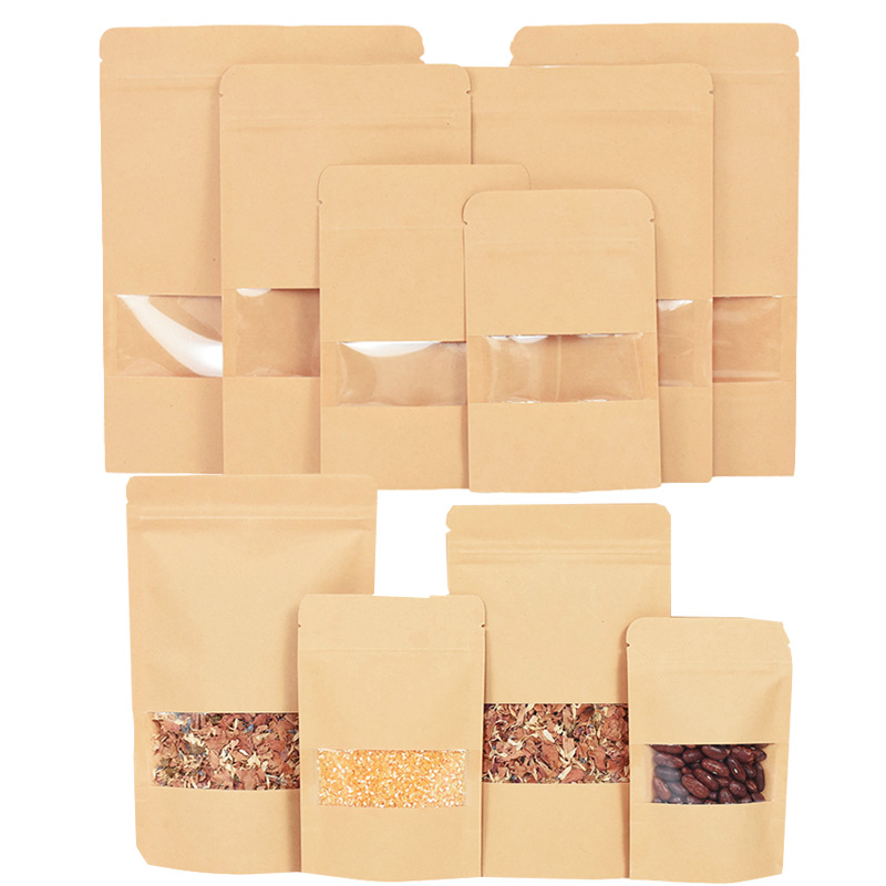 Food Storage Ziploc Bags - 20/50szt Kraft Paper Zip Lock Bags