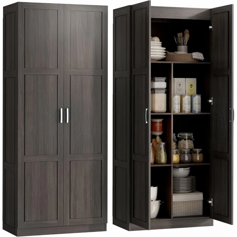 Food Storage Kitchen Cabinet - HOMCOM Wysoka szafka kuchenna do spiżarni