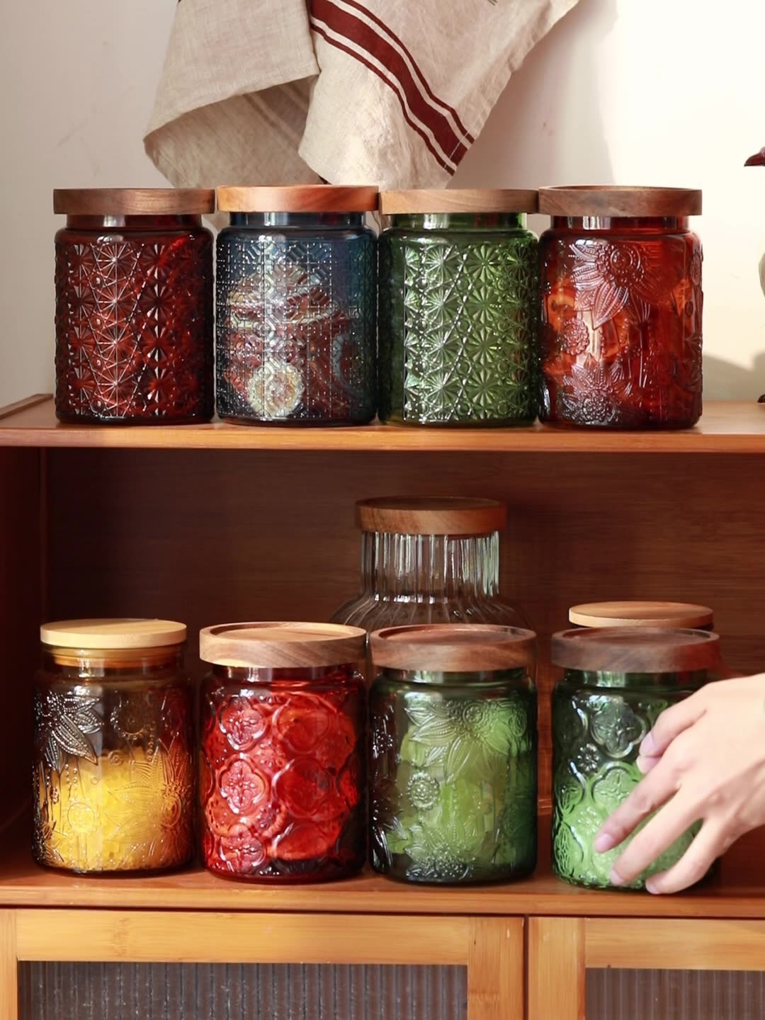 Food Storage Glass Jar - Szklany słoik kuchenny w stylu vintage