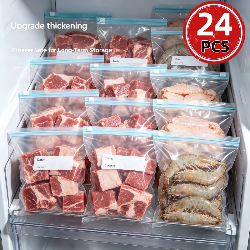 24 sztuki wielokrotnego użytku – Food Storage Ziploc Bags recenzja i cena