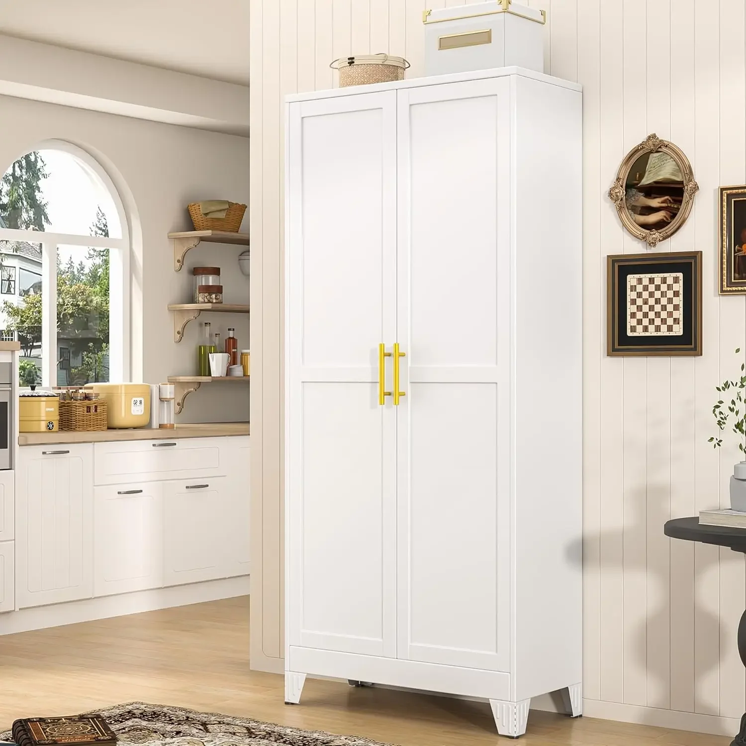 Wysoka metalowa szafka do prze – Food Storage Kitchen Cabinet recenzja i cena