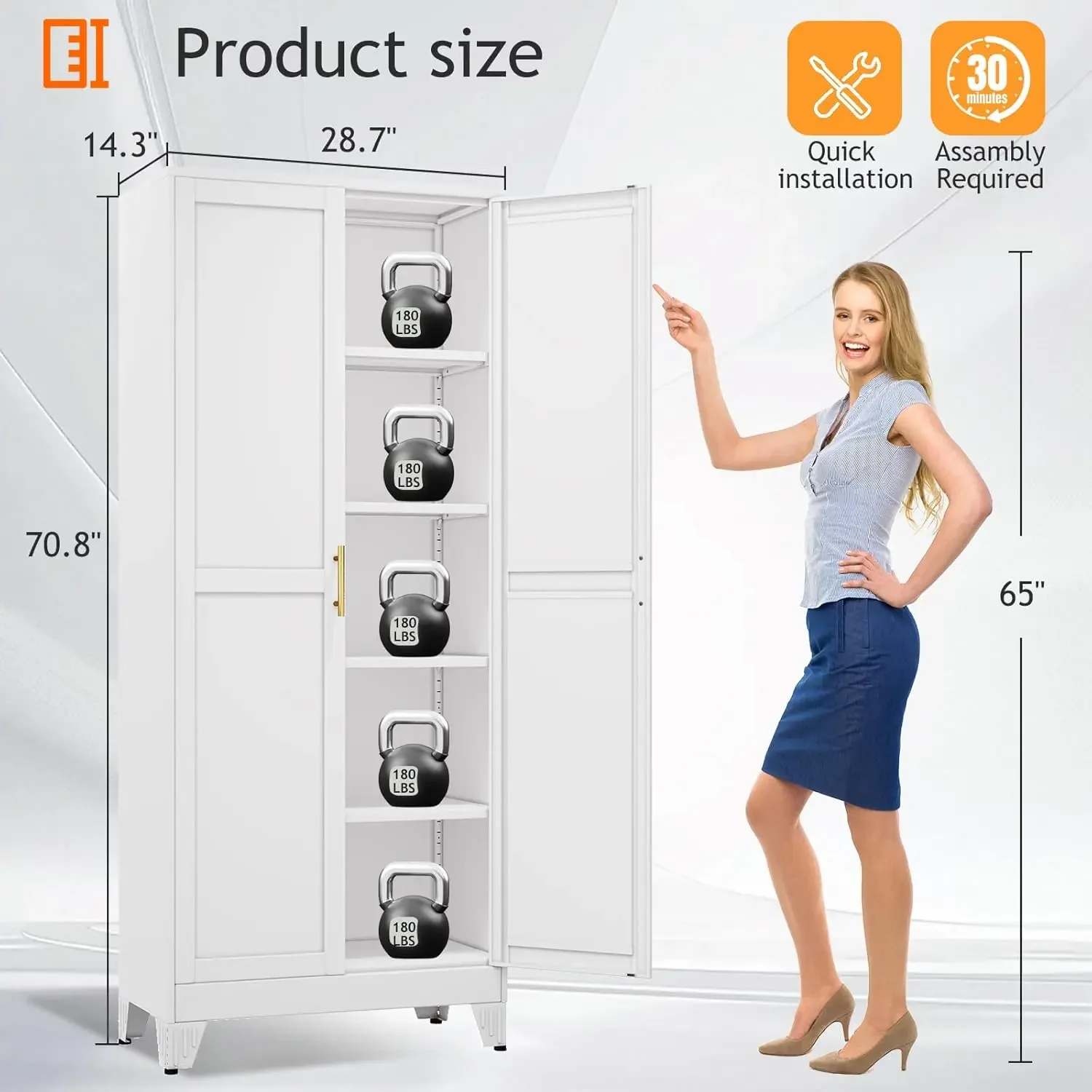Wysoka metalowa szafka do prze – Food Storage Kitchen Cabinet recenzja i cena