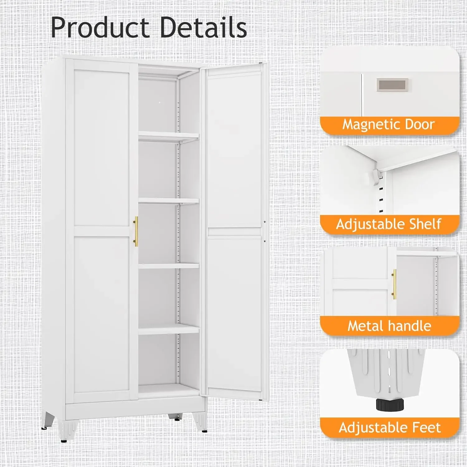 Wysoka metalowa szafka do prze – Food Storage Kitchen Cabinet recenzja i cena