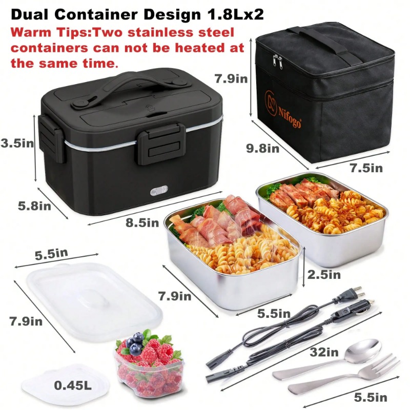 Elektryczny podgrzewany pojemn – Stainless Lunch Box recenzja i cena