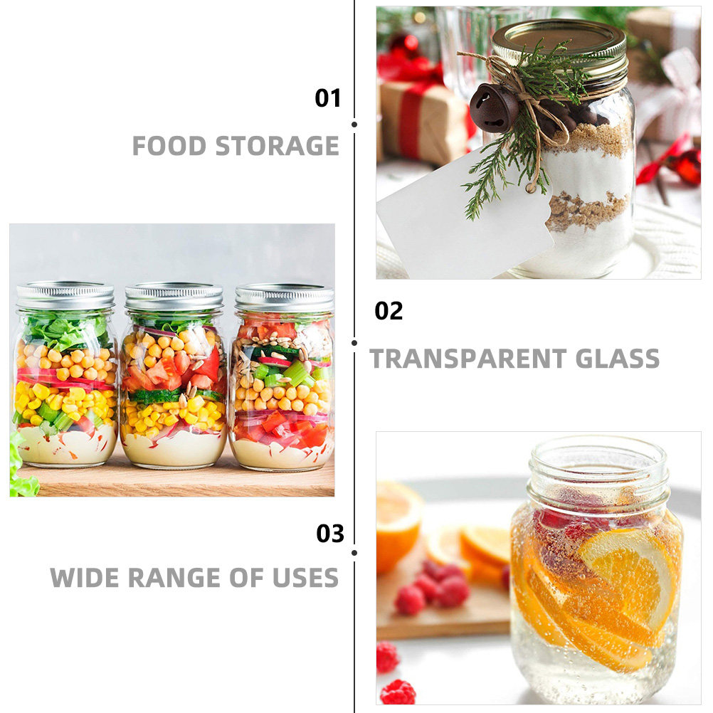 6 szt. Przezroczystych Okrągły – Food Storage Glass Jar recenzja i cena