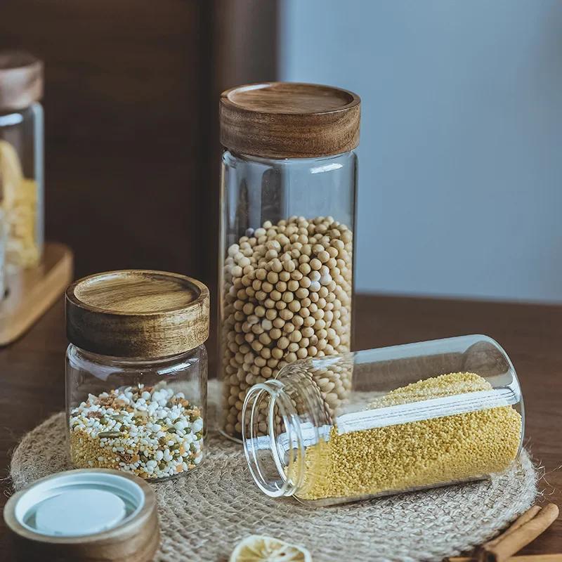Drewniana pokrywa dozownik do  – Food Storage Glass Container Set recenzja i cena