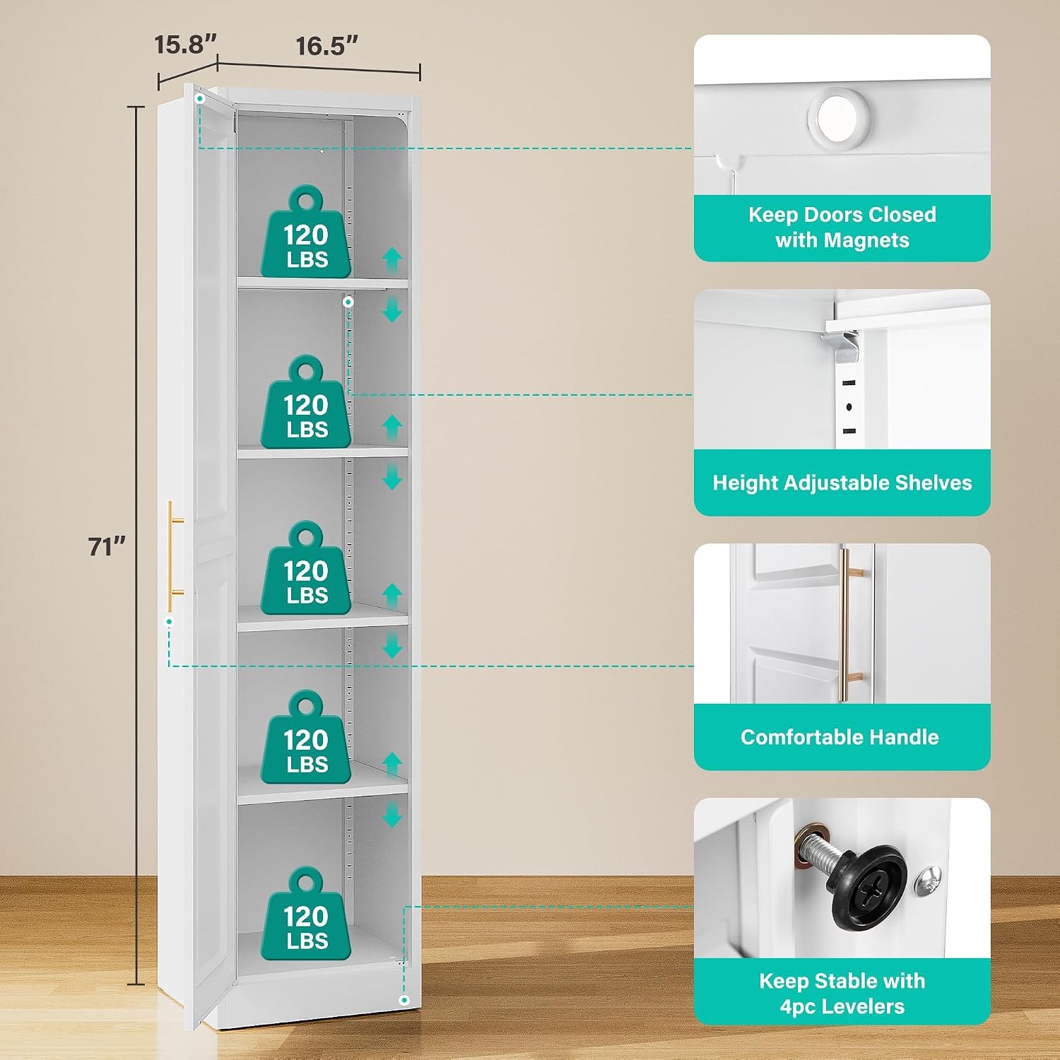 Wysoka, wąska szafka do przech – Food Storage For Room recenzja i cena
