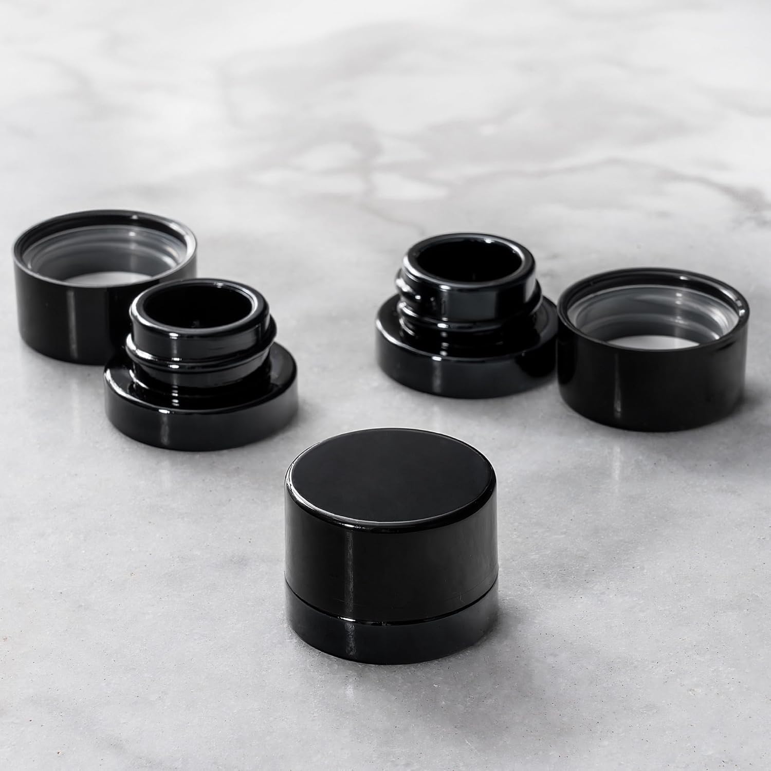 5ml Grube szkło czarne - pojem – Food Storage Glass Container Set recenzja i cena