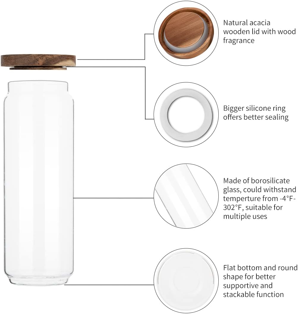 4 sztuki szklanych słoików o p – Food Storage Glass Container Set recenzja i cena