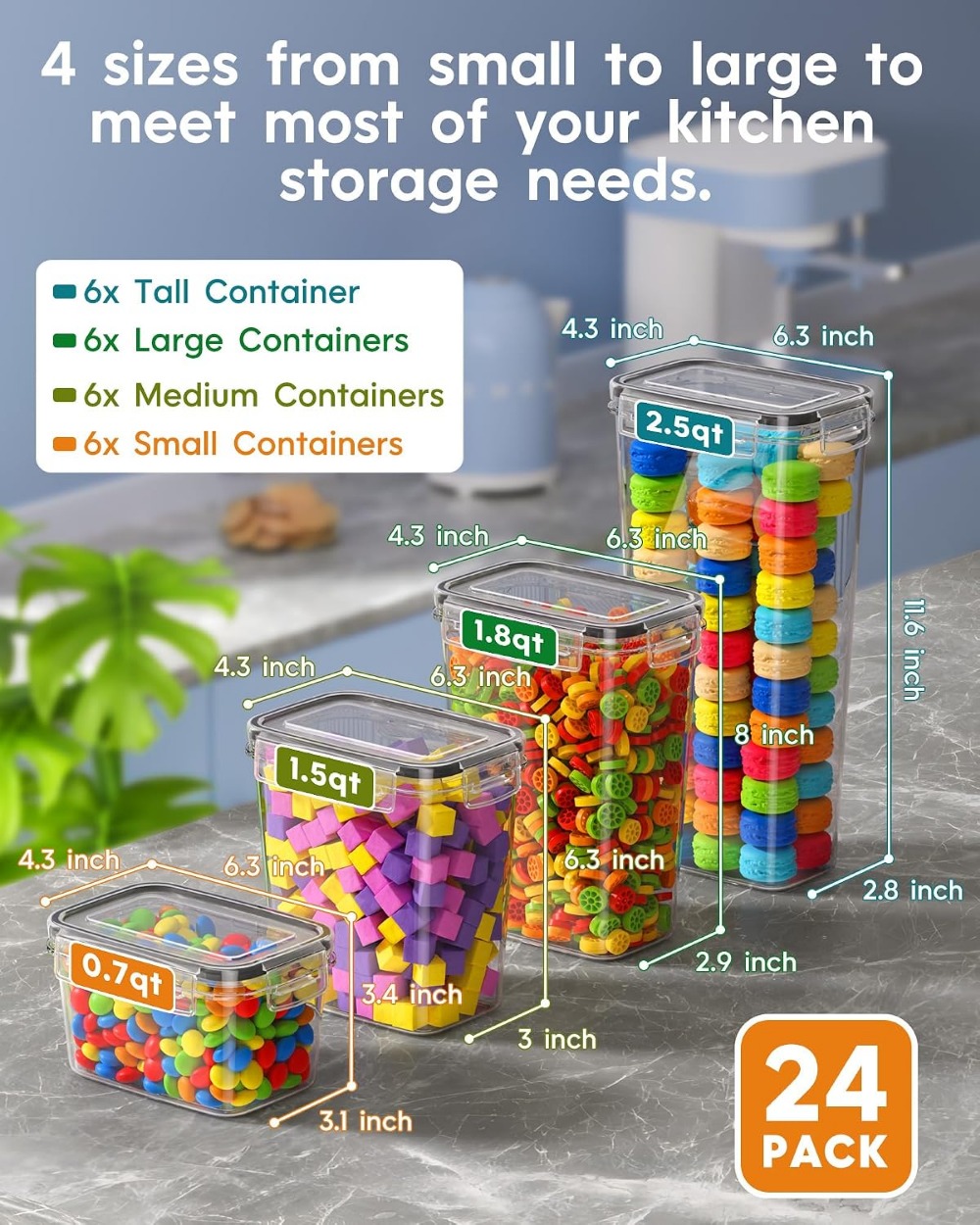 24 szt. Hermetyczne pojemniki  – Food Storage Labels recenzja i cena