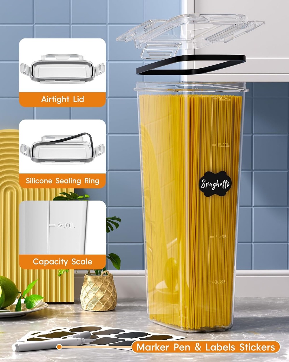 24 szt. Hermetyczne pojemniki  – Food Storage Labels recenzja i cena